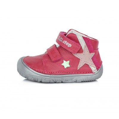 D.D. step barefoot dievčenská detská celokožená obuv A073-445M Red